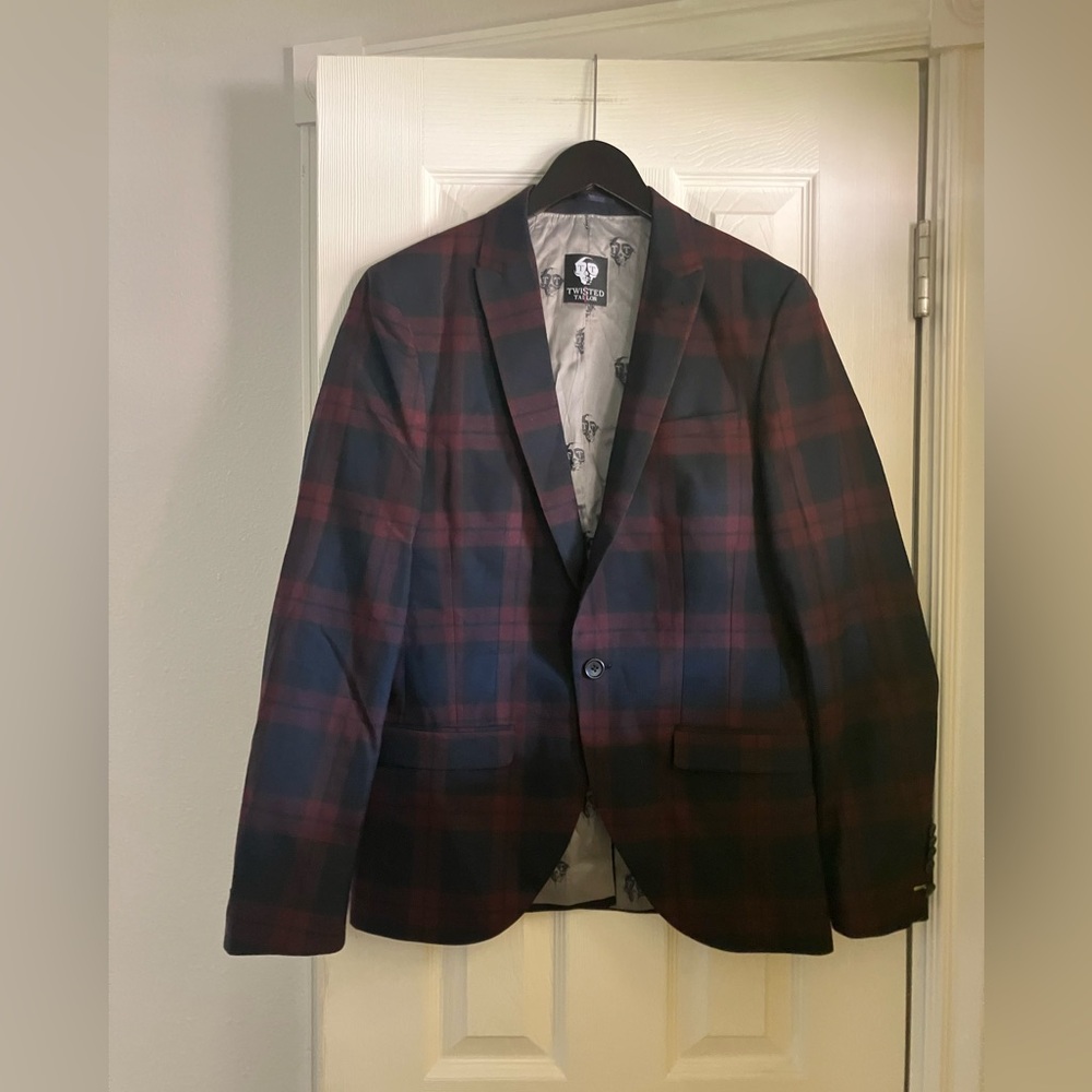 Twisted Tailor Plaid Suit Jacket